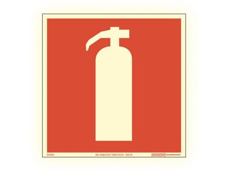 SYSTEMTEXT Skylt Brandsläckare Supernova AFS 210x210mm - Lyreco - Skyddsutrustning - Brandsäkerhet - Brandskyltar