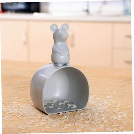 Plast Ris Målekopp Ris Skje Riskopp Plast Mus Form Kjøkkenutstyr 7.4x6.5x12.25 Cm(1stk-grå)