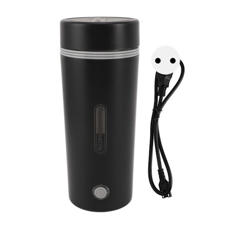 Reise Elektrisk Vannkoker 300W 350ml Rustfritt Stål Automatisk Isolering Bærbar Mini Varmtvannsbereder for Kaffe Te Svart EU-plugg 220V 50HZ