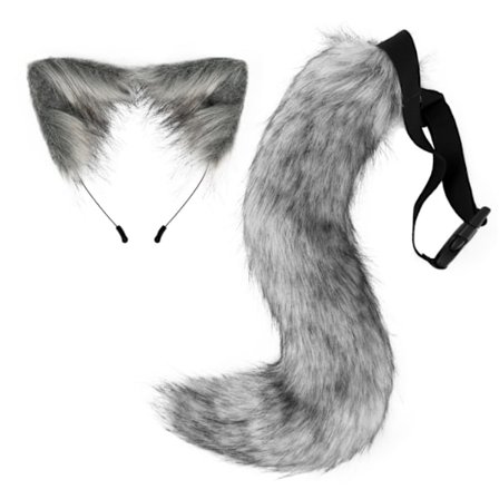 Wolf Fox Cat Plysch svansöron Prop Halloween Cosplay