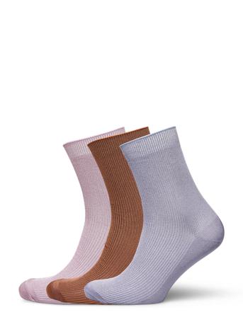 Alma Solid Sock 3 Pack Lingerie Socks Regular Socks Rosa Becksöndergaard