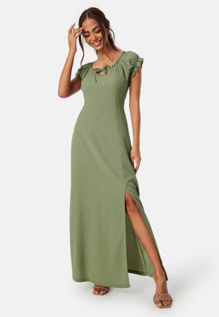 Happy Holly-Structure Maxi Slit Dress-52/54