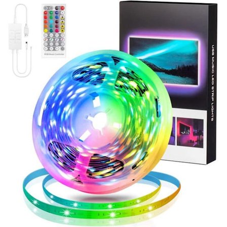 5M LED-striplys USB DIY RGB fargeskiftende musikksynkronisering 5050 30