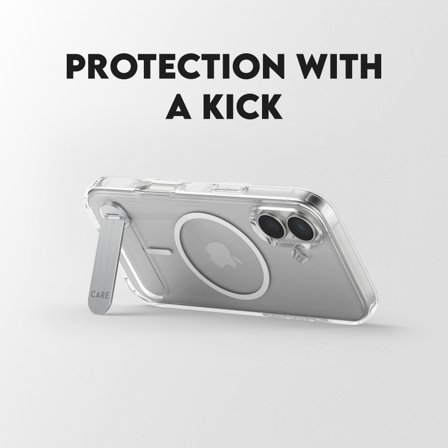 CARE by Panzer Case Transparent w. Kickstand & MagSafe iPhone 17 PanzerGlass - High quality tempered glass screen protector