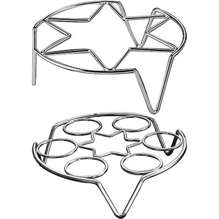 2 st runda ångkokningsställ, 304 rostfritt stål