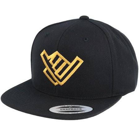 Xaka - Black snapback Czapka Z Daszkiem - Shaka Hand Black/Gold Snapback @ Hatstore