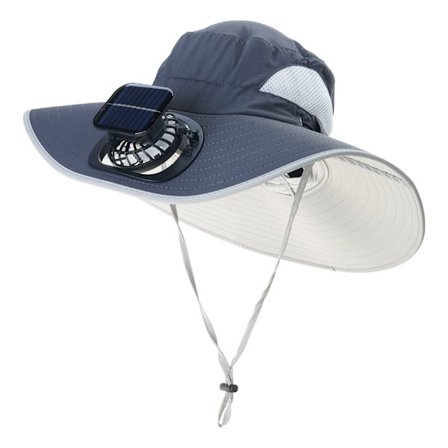Udendørs solcelleventilatorhætter med stærk vindkraft solblokerende hat til rejser