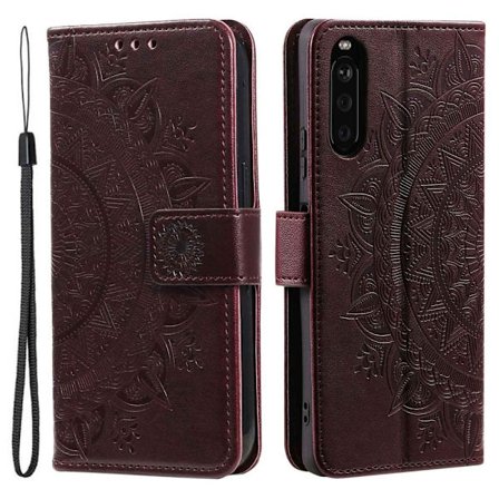 SKALO Sony Xperia 10 V Mandala Plånboksfodral - Brun