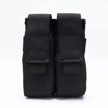 Molle Tactical Dubbel 9mm Magasinficka Ficklampshållare EDC Midjeväska Jakttillbehör Militär Airsoft Ammo Mag Hölster