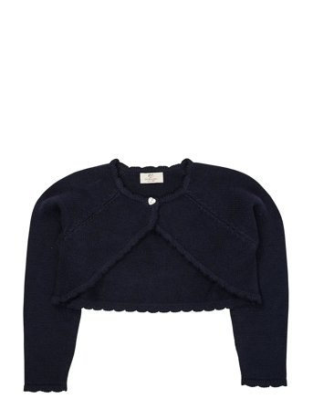 Copenhagen Colors Lt. Knitted Bolero W. Heart Button - Navy - 122