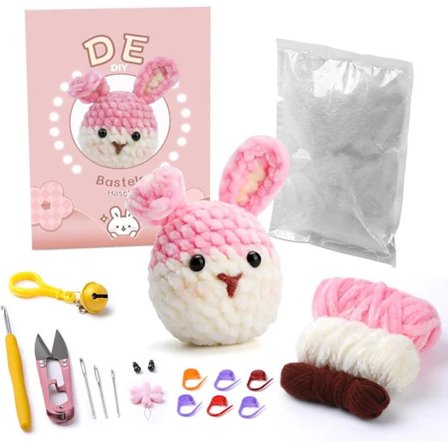 Nybörjarset för virkning med Chenillegarn - Virkningsset för nybörjare och vuxna - Inkluderar instruktioner och videoguider style 4