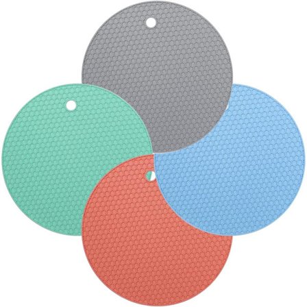 4 Pak Silikon Termiske Puder (Multifarvet), Runde Silikon Honningkage