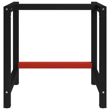 Vidaxl Ram Till Arbetsbänk Metall 80x57x79 Cm Svart Och Röd Svart