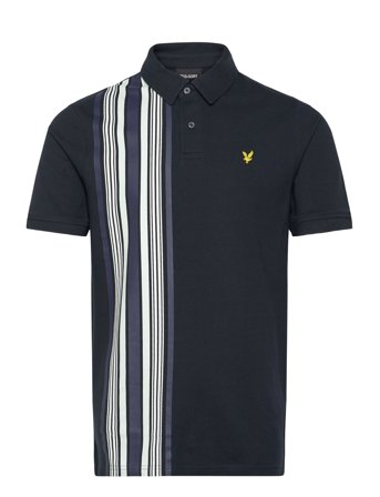 Lyle & Scott Deck Stripe Polo Shirt Svart