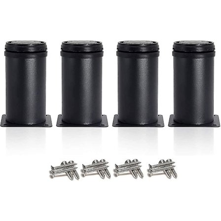 Huonekalujalka 4 mustaa säädettävää jalkaa 80 mm korkeus Paksun kaapin jalat Pöydän jalat
