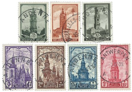 Belgien 1939 - OBP 519-26 - Stemplet