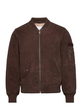 Combo Suede Bomberjakke Jakke Brun Deadwood*Betinget Tilbud
