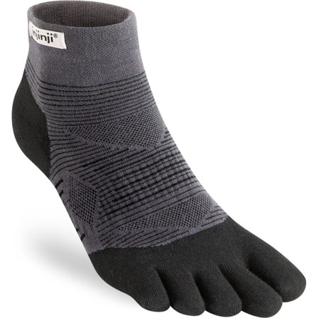 Injinji Run Light Weight Mini-Crew Men workout socks Black XL