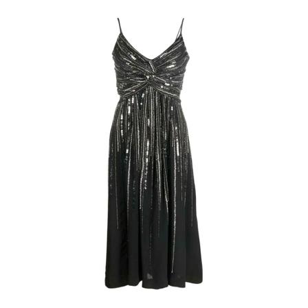 Twinset, Long Dress V-Neck Zwart, Dames, Maat:S