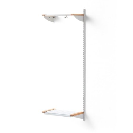 Cloakroom unit JEPPE with hat shelf, add-on unit, 1790x600x310 mm, white/birch