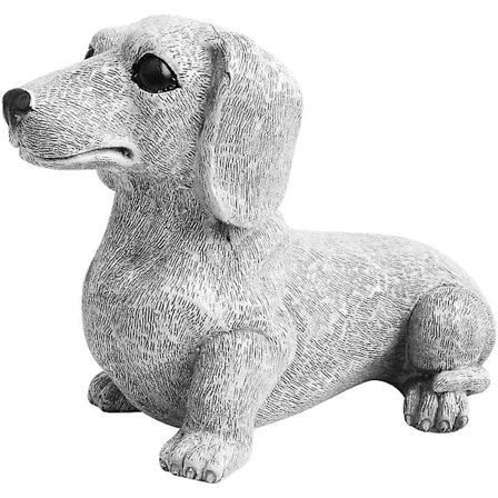 Utendørs Dachshund-hundepynt, 5-tommers harpiks hagestatue, søte hagestatuer dekorative figurer for innendørs utendørs skulptur veranda hagekunst deko