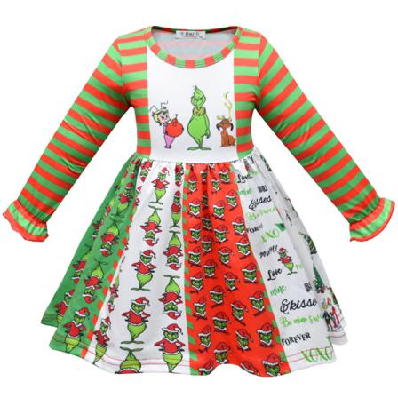 Julfest Tjejer Princess Long Sleeve Casual Holiday Dress