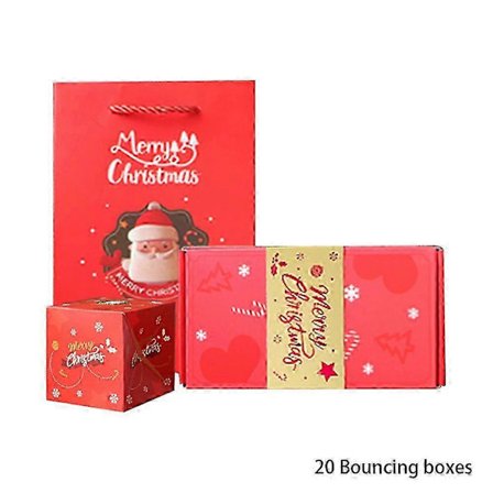 Jul-Pop-Up Penge Gaveæske - Personlig DIY Foto Overraskelse Eksplosionsboks Julegave til Børn Voksne Rød