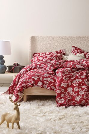 Jotex - Dynetrekk i Linmiks Rød - SERAFINA - Kjøp Sengesett hos Jotex