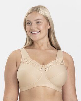 Kaarituettomat liivit Broderie Anglaise beige-B95-Miss Mary