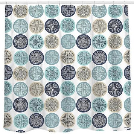 Texturerat duschdraperi i slubbat tyg