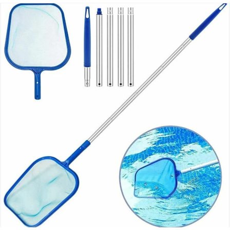 Pool Skimmer, Sæt til rengøring af blade, Swimmingpoolnet med teleskop