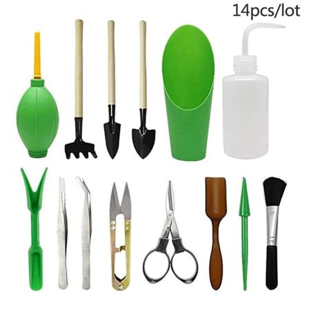 14st Mini Trädgårdshandverktyg Transing Outdoor Bonsai Tools