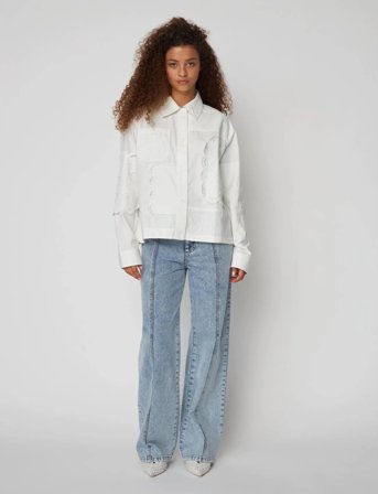 Stella Nova Elements Embroidered Cotton Shirt - White - 38