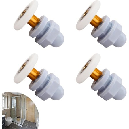 4 stk. Brusedør Rullehjul, Brusedør Ruller, Skydedørs Brusedør Ruller Brusekabine Ruller til Badeværelse Brusebad