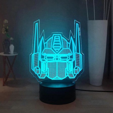 Transformers 3D Natlampe, Optimus Prime 7 Farver LED Bordlampe, Fjernbetjening Børneværelse Natlampe, Børne Drenge Fødselsdag Julegave