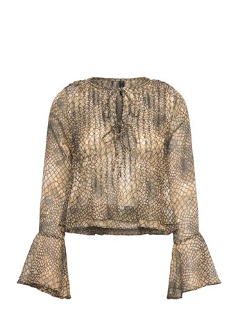 Mango | Puffed-Sleeve Printed Shirt | L