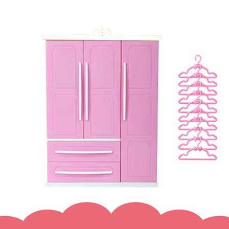 30cm Barbie dukkegarderobe, børnelegetøj tøj møbler skab