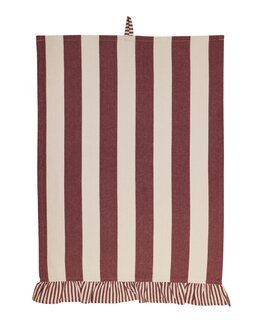 Kjøkkenhåndkle Filippa garnfarget stripe 1-pk Rød