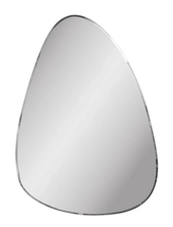 House Nordic Moa - Wall Mirror, Organic Shape, Facet, 70X100 Cm - Silver - 0.5X70X100CM