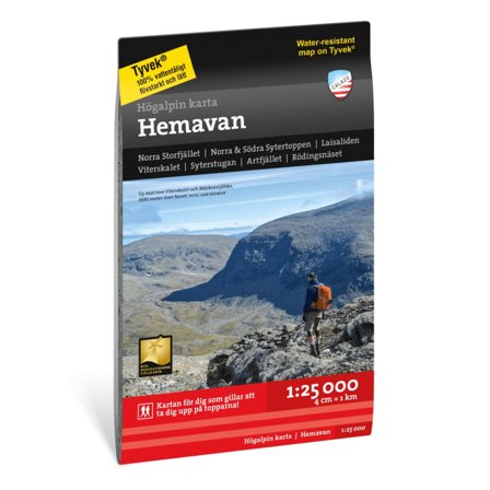 Calazo förlag Högalpin karta Hemavan 1:25.000 literature Black OneSize