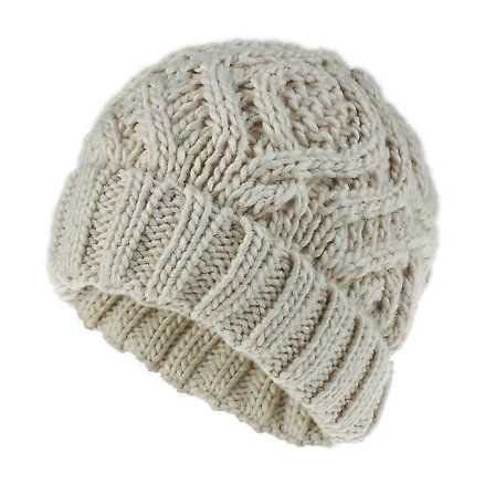 Vinterhatte til kvinder og mænd strikket skihat tyk varm hat kraniehat til gave beige
