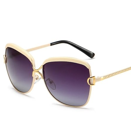 Lyxiga polariserade damsolglasögon kvinnor gradient lins runda solglasögon fyrkantiga märke Oculos Lunette De Soleil Femme