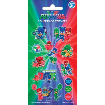 Pj Masks 6 Små Ark Klistermärken Klistermärke Mask