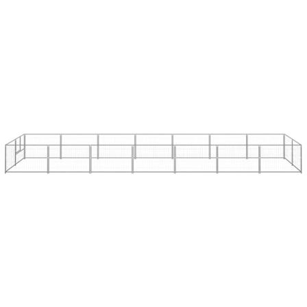 Vidaxl Hundgård Silver 14 M² Stål Silver