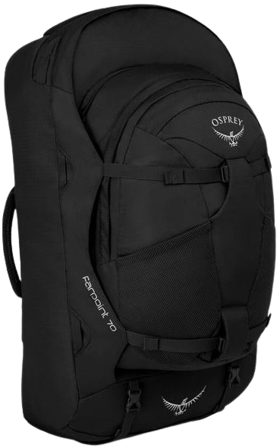 Osprey Farpoint 70 matkailurinkka, musta