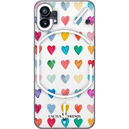 Yhteensopiva Puhelinkuori Nothing Nothing Phone (1) Cactus and Friends - Watercolor Love Grid