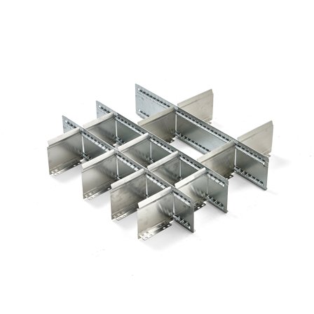 Schubladeneinsatz, für Höhe 150/175 mm, 16 Fächer, Metall