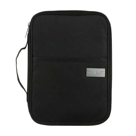 Passfodral Dokumenthållare Biljetter Plånbok SVART L Svart L