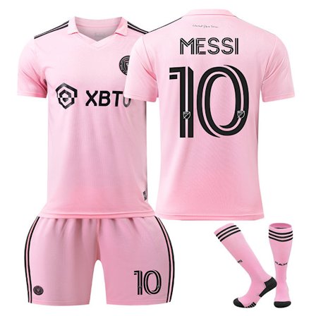 Messi NO.10 Miami International hjemmedrakt rosa fotballdrakt voksensett barnesett 26(145-150cm)