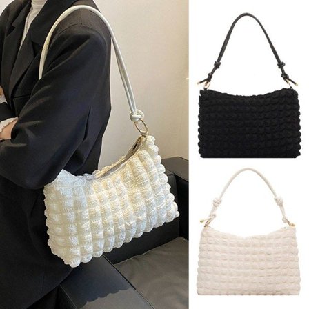 Trendy skuldertasker med stor kapacitet til damer hvid